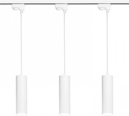 Idealed 3x Lampa szynowa wisząca biała tuba GU10 29 cm (ZWS_4_29_WHT_STA)