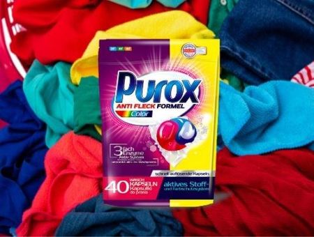 Purox Kapsułki Żelowe Do Prania Duocaps Kolor 40Szt - zdjęcie 3