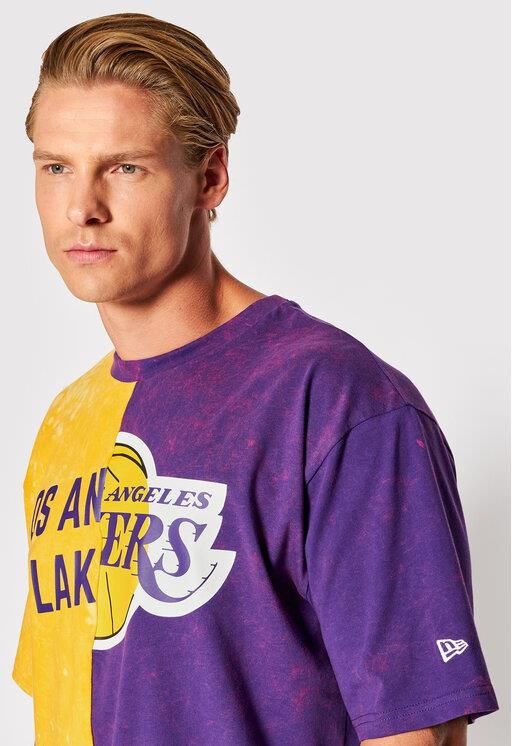 NEW ERA LA LAKERS SPLIT GRAPHIC PURPLE T-SHIRT