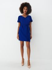 Mohito - Kobaltowa sukienka mini z wiązaniem - Niebieski - Ceny i opinie -  