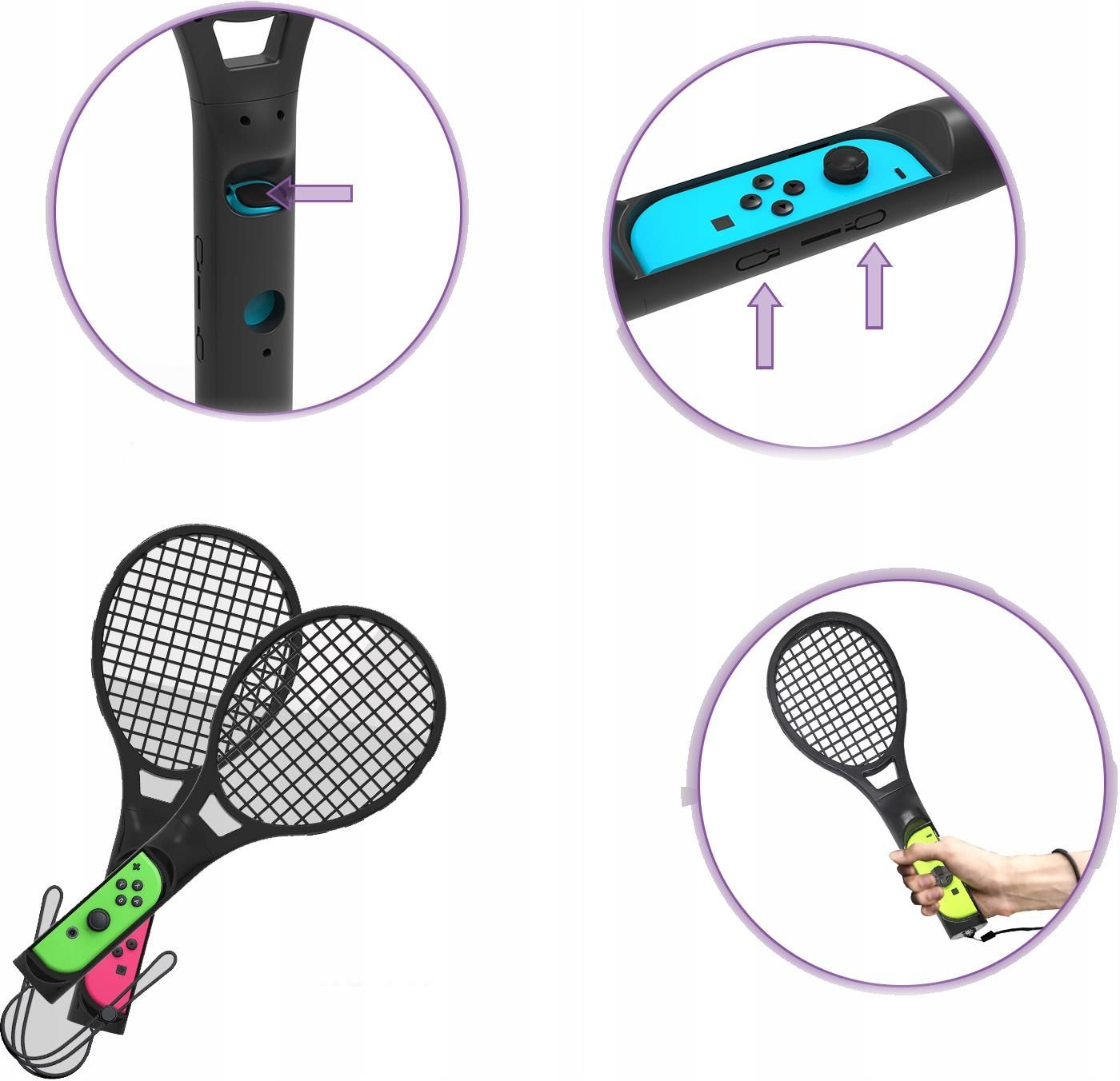 任天堂スイッチ Zestaw 12x Akcesoria Uchwyty Sport Nintendo Switch / Oled