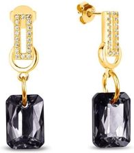 Spark Kolczyki Srebrne Pozłacane Swarovski Silver Night (KCG643511SN)