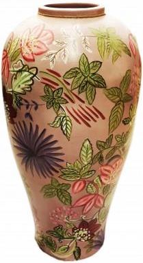 Wazon dekoracyjny ceramiczny w kwiaty 61 cm