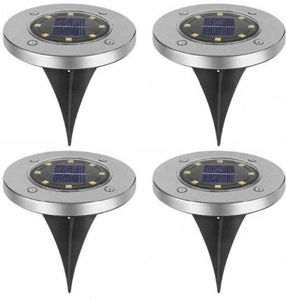 Zestaw 4X Lampki Solarne Gruntowe Diody Disk Light