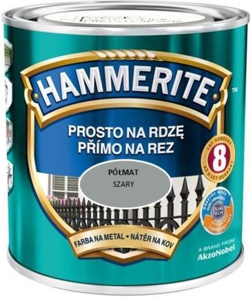 Hammerite Prosto na Rdzę Półmat Szary 250Ml
