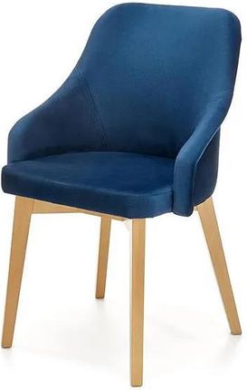 Elior Granatowe Tapicerowane Krzesło Drewniane Altex 2X 24019
