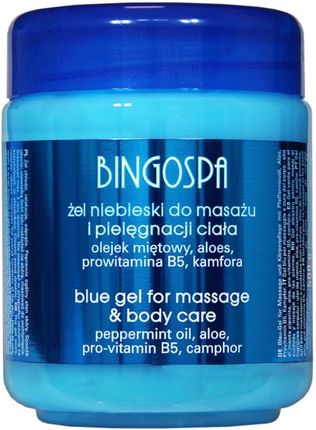 Żel Niebieski Do Masażu Olejek Miętowy Aloes Kamfora 500 G BINGOSPA