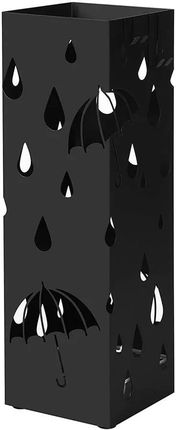 Elior Czarny metalowy ażurowy parasolnik do przedpokoju Niras