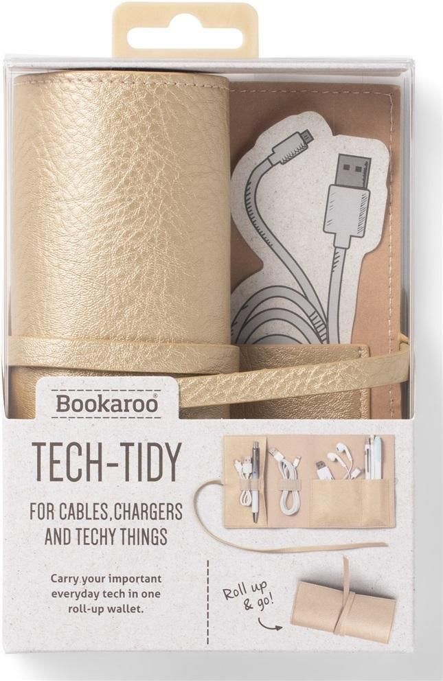 IF Bookaroo Travel Tech-Tidy – Custodia Arrotolabile Per Cavi E Accessori Tecnologici, Colore Panna, In Pelle Sintetica PU - 4