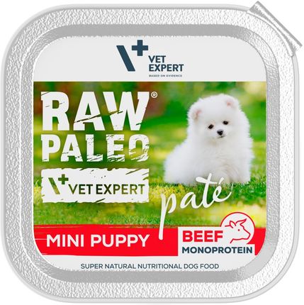 Vetexpert Raw Paleo Pate Mini Puppy Beef Wołowina Tacka 150G