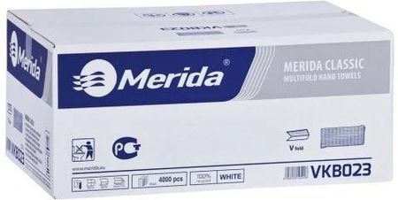 Ręczniki papierowe MERIDA CLASSIC, białe, jednowarstwowe, 4000 szt