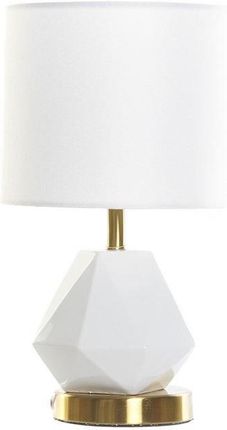 Dkd Home Decor Lampa stołowa Biały Poliester Metal Ceramika 220 V Złoty 50 W (S3020830)