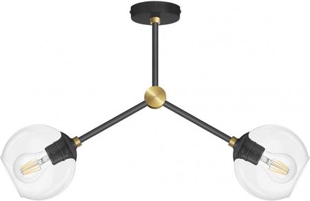Mn Interiors Dwuramienna nowoczesna czarno złota lampa wisząca GRT-S2 (MNGRTS2)