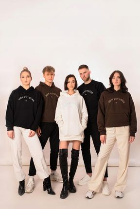 New Bluza Młodzieżowa Z Kapturem Bawełna