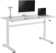 Biurko Ręczna Regulacja Wys Ergo Office Max 40 Kg 117Cm Z Blatem Do Pracy Stojąco Siedzącej Er-401 W