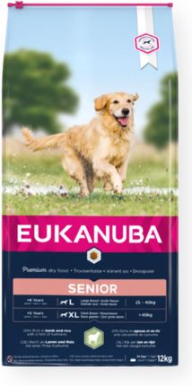 Eukanuba Sucha karma w formie granulek dla starszych psów dużych ras bogata w jagnięcinę i ryż 2x12kg