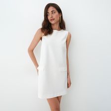 Mohito - Trapezowa sukienka mini - Kremowy - Ceny i opinie 