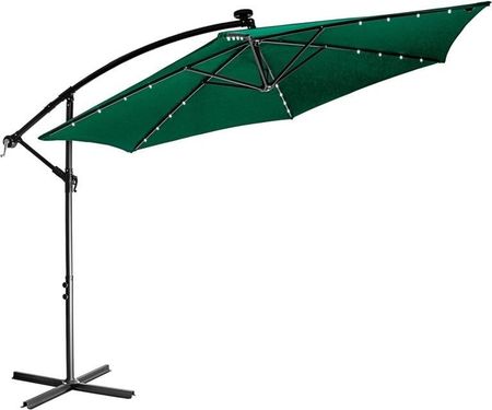 Emaga Stilist Parasol Ogrodowy Z Rączką 3 M Zielony + Led