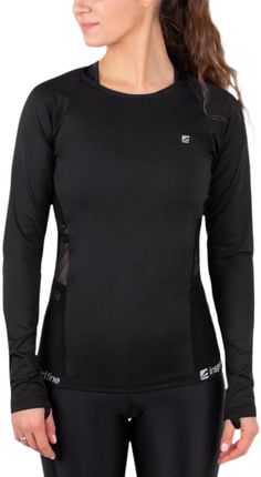 Koszulka damska fitness z długim rękawem longsleeve inSPORTline T-Long, Czarny, XL