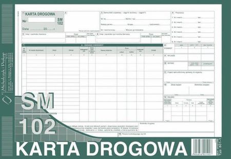 Karta Drogowa - Samochód Ciężarowy A4 Sm/102