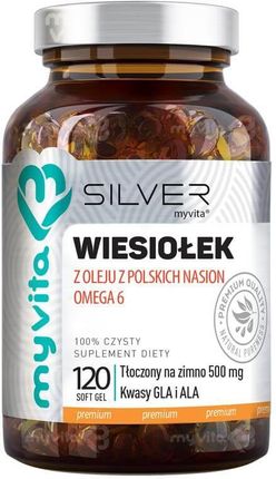 Myvita Silver Olej Z Wiesiołka 500 mg 120kaps.