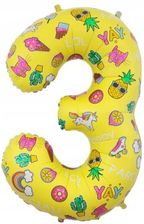 Zdjęcie Godan Balon Foliowy Na Hel Cyfra 3 Obrazki 78cm - Ujazd