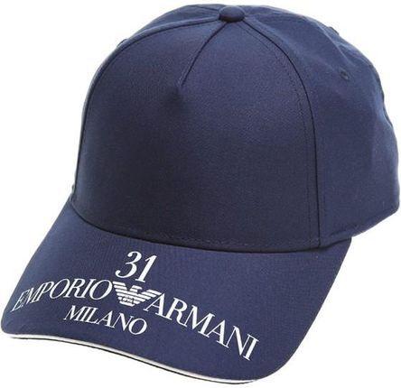 EMPORIO ARMANI efektowna czapka z daszkiem NAVY 2022