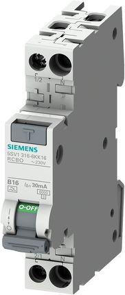 Siemens Wyłącznik Różnicowo-Nadprądowy 2P 16A C 0,03A Typ Ac 5Sv1316-1Kk16