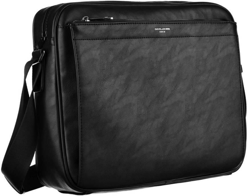 Listonoszka męska David Jones z miejscem na laptop 796602 BLACK czarna