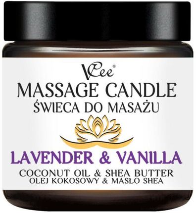 Vcee Świeca Do Masażu Lawenda I Wanilia Massage Candle Lavender & Vanilla Coconut Oil Shea Butter 80 G