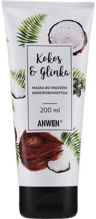 Anwen Maska Do Włosów Niskoporowatych - Low-Porous Hair Mask Coconut And Clay 200 Ml