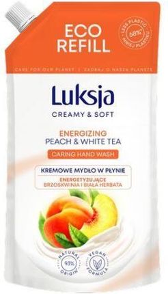 Luksja Kremowe Mydło W Płynie Brzoskwinia I Biała Herbata Creamy & Soft Energizing Peach & White Tea Caring Hand Wash 400 Ml