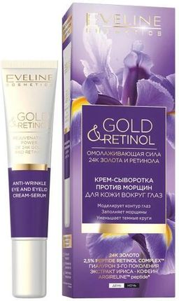 Eveline Cosmetics Krem-Serum Przeciwzmarszczkowe Do Skóry Wokół Oczu Gold And Retinol Anti Wrinkle Eye Cream-Serum 15 Ml