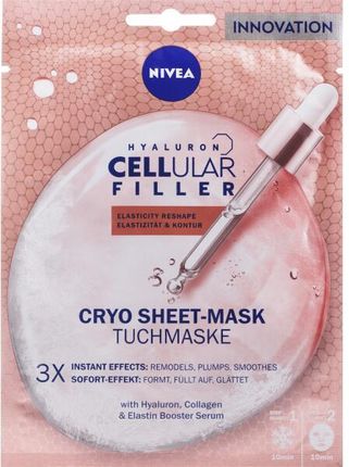 Nivea Maska W Płachcie Do Twarzy Wypełniająca Zmarszczki Hyaluron Cellular Filler Cryo-Sheet-Mask