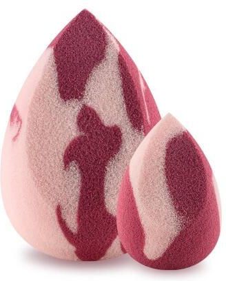 Boho Beauty Zestaw Gąbek Do Makijażu Mini Jagodowo-Pudrowo Różowa + Średnia Ścięta, - Bohoblender Pinky Berry Cut Berr