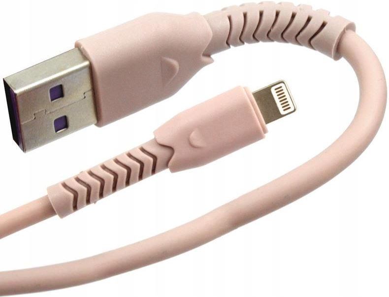 iPhone - みりか Kabel USB LIGHTNING do iPhone 1m WZMOCNIONY różowy - Kable