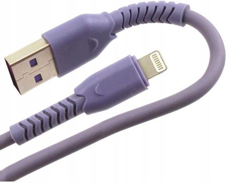 Kabel USB LIGHTNING do iPhone 1m WZMOCNIONY fiolet