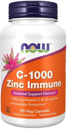 Now Foods Vitamin C 1000 Zinc Immune 90 kaps