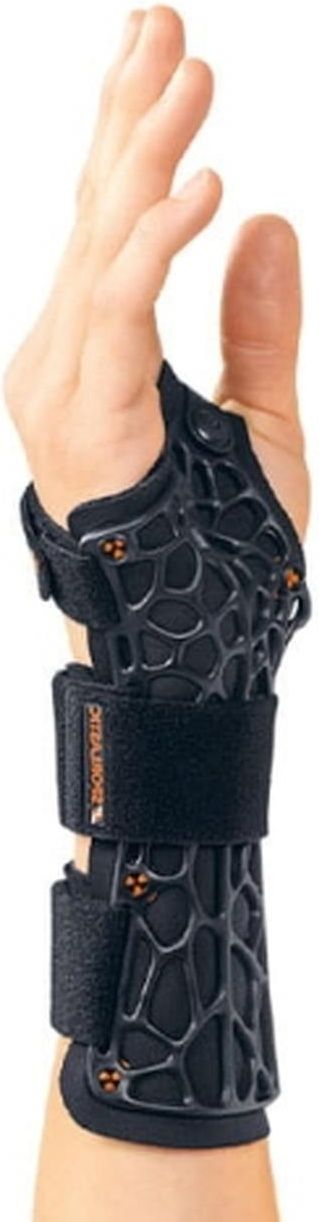 Sporlastic Manu-Cast Organic P - Ortesi da polso con fissaggio per pollice, 2, colore: Nero destro, Nero
