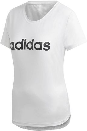 Koszulka damska adidas W D2M Logo Tee biała DU2080 : Rozmiar - XS