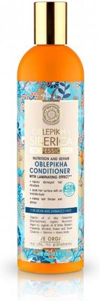 Siberica Oblepikha Professional Odżywka Z Efektem Laminowania Włosy Słabe i Zniszczone 400 ml