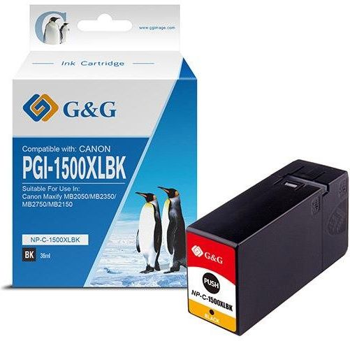 Cartouches D'encre Compatibles Canon PGI-1500XL (2 Noirs) - Pour Imprimantes MAXIFY MB2050, MB2150, MB2750, Etc.
