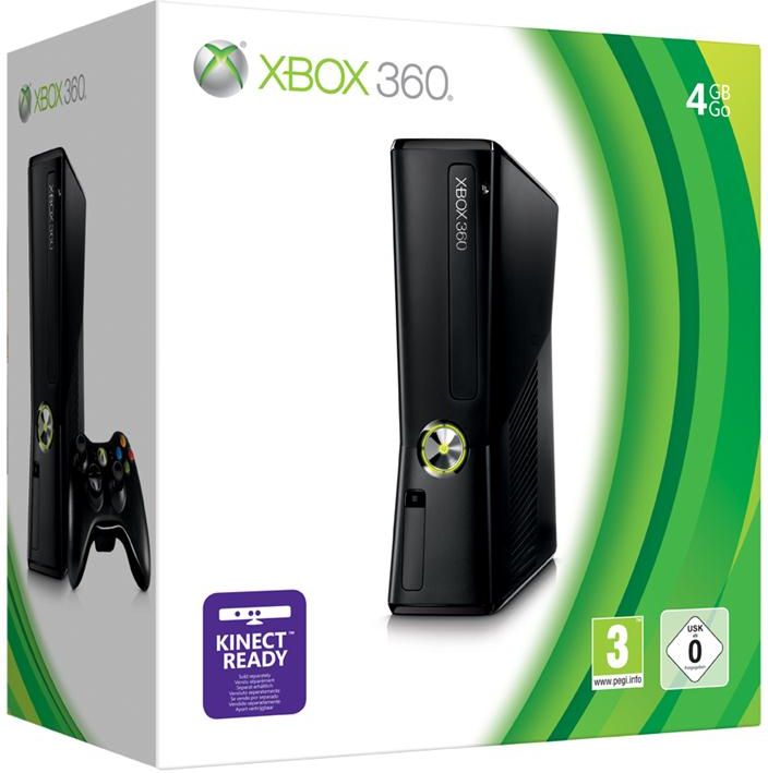 Console Xbox 360 Slim 4GB com 3 jogos no Shoptime