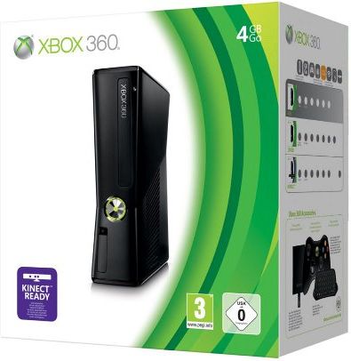 Console Xbox 360 Slim 4GB com 3 jogos no Shoptime