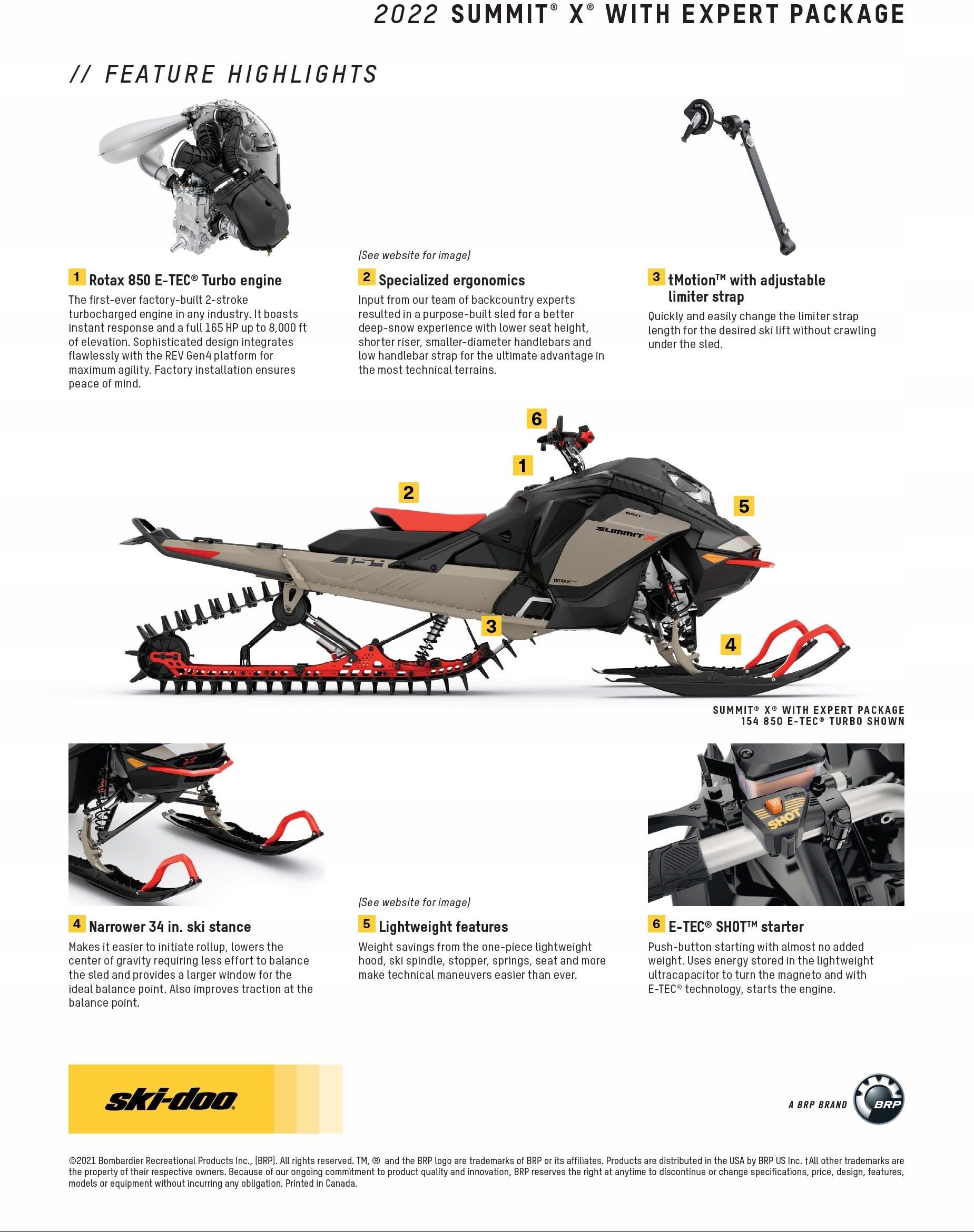 SKI DOO Summit Expert 154 850 TURBO SHOT 2022