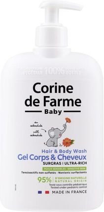 Corine De Farme Delikatny Żel I Niemowląt Do Mycia Włosów Ciała Skóry Wrażliwej Hair & Body Wash 500Ml