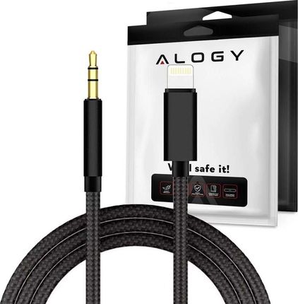 Kabel USB Alogy USB-C - mini Jack 3.5 mm 1 m Czarny (10960)