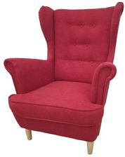 Fotel uszak Aston czerwony plusz - Fotele i pufy handmade