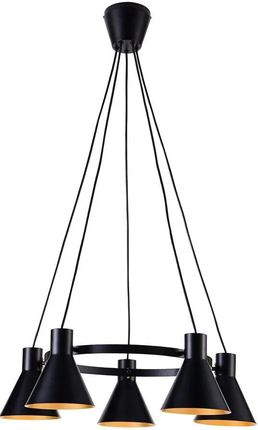 Lumes Czarna lampa wisząca industrialna do salonu - K107-Rago (E2426659067148711635906714871163)