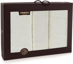 Zwoltex Komplet Ręczników W Pudełku 3 Szt Carlo Ab Kremowy-5723 Ręczniki 30X50 50X100 70X140 65982